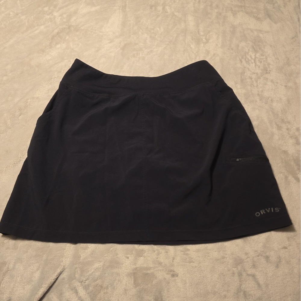 Orvis Skirt Skort Women's Small Black Golf Tennis Pickleball Preppy Tenniscore